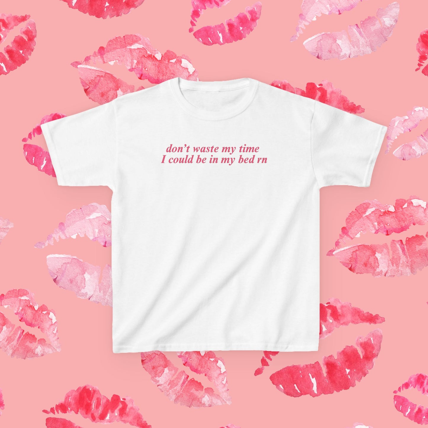 Don't Waste My Time I Could Be Sleeping Now Baby Tee | Y2K Funny Baby Tee, Anti-Social Gift
