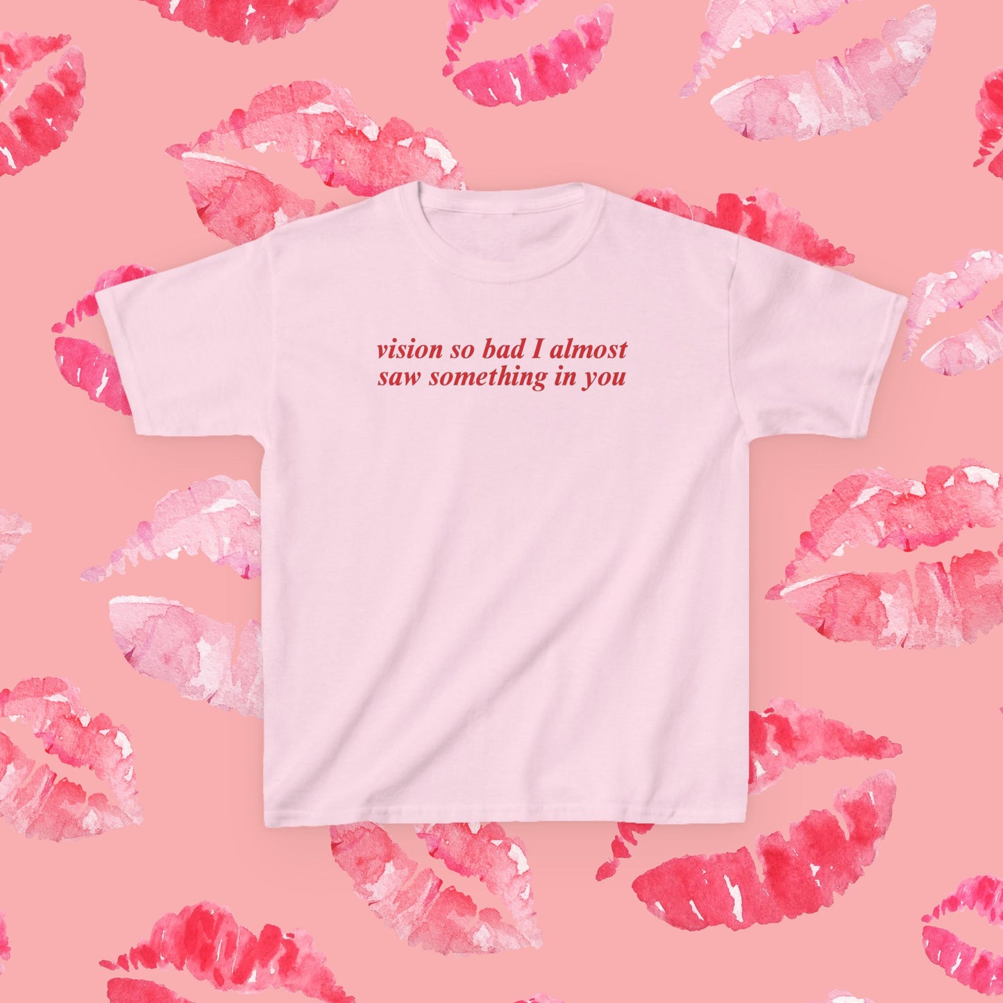 Vision So Bad Almost Saw Somethin in You Baby Tee | Y2K Ironic Tee, Gift for Sassy Breakup Baddie