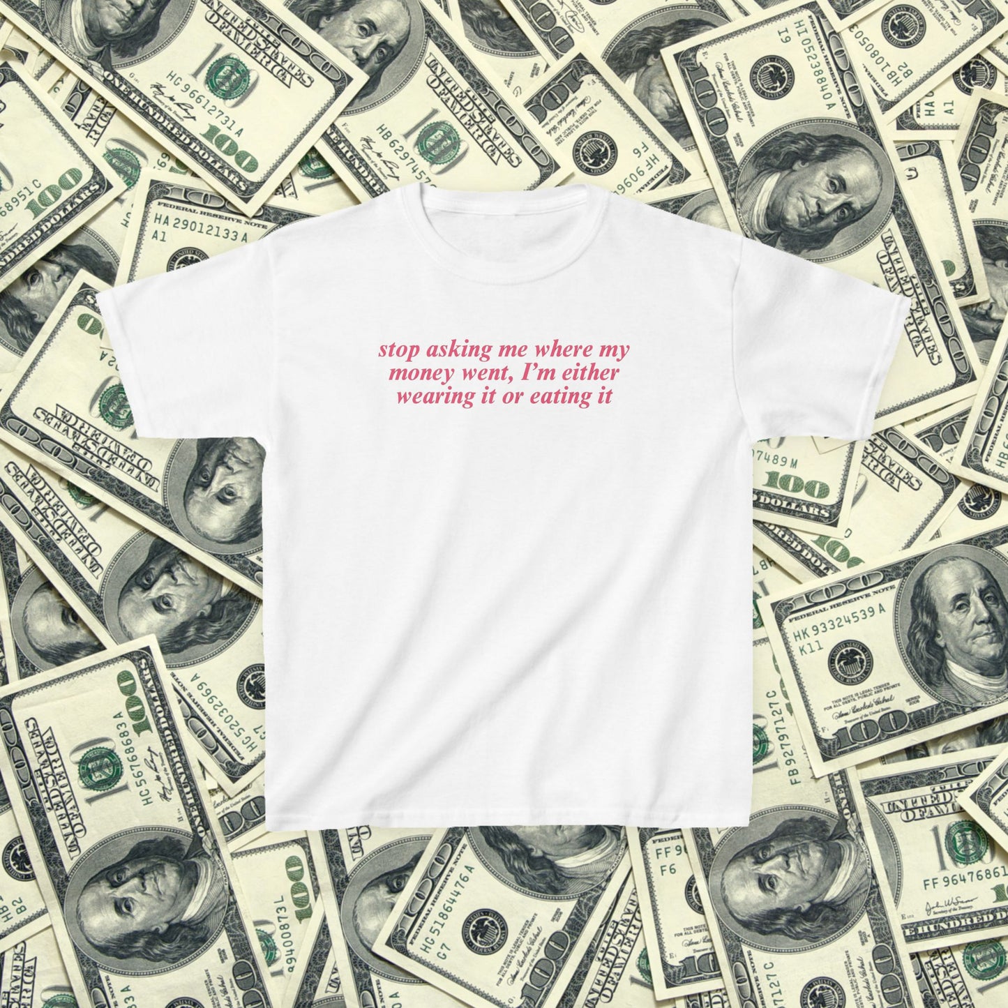 Where My Money Went Baby Tee | Feminist Baby Shirt, Y2K Ironic Tee, Relatable Humor, Shopping Addict Gift