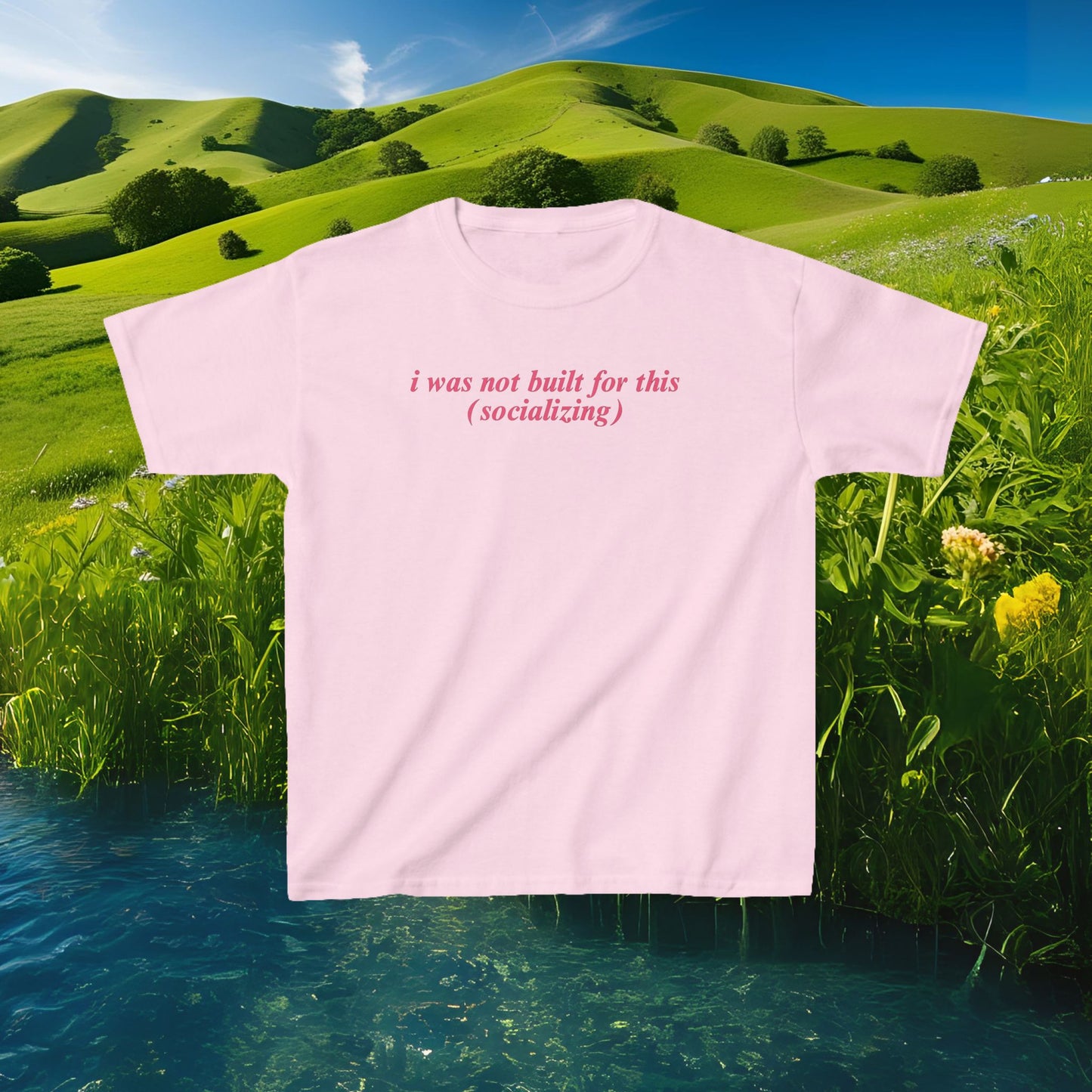 Not Built For This Socializing Baby Tee | Funny Slogan Shirt, Y2K Ironic Baby Tee, Anti-Social, Relatable Introvert Gift