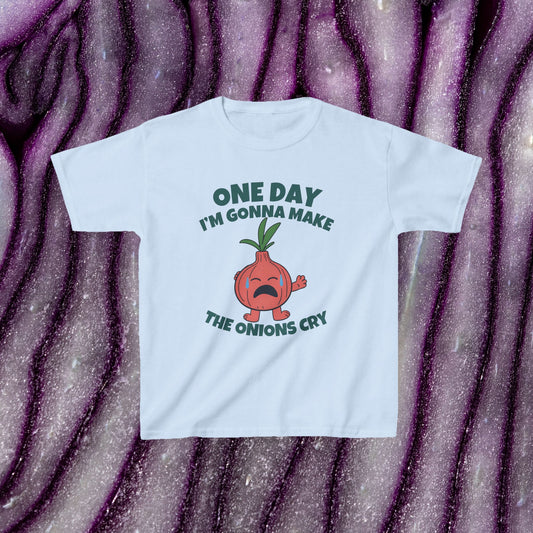 One Day I'm Gonna Make the Onions Cry Baby Tee, Funny Y2K Sassy Baddie Gift, Ironic Edgey Baby Shirt