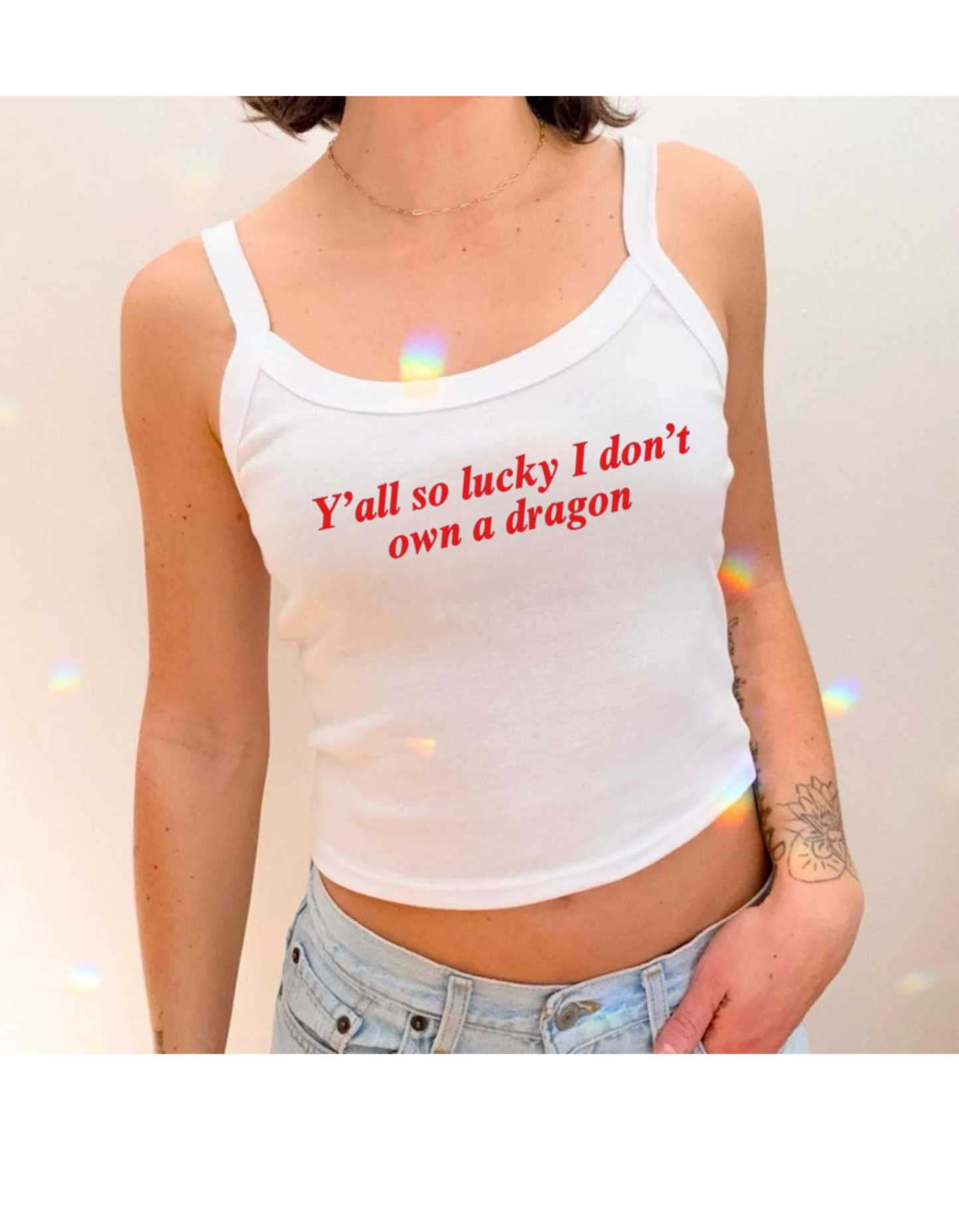 Y'all So Lucky I Don't Own a Dragon Tank Top | Y2K Tank Top, Fantasy Baddie Aesthetic, Sassy Gift for Her