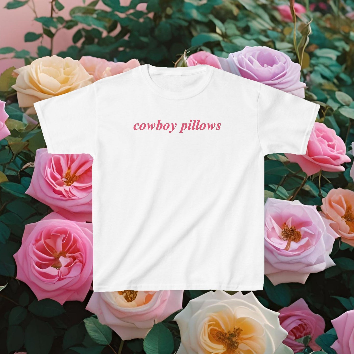 Cowboy Pillows Baby Tee | Funny Ironic Shirt, Y2K BabyTee, Western Cowboy Lover Gift
